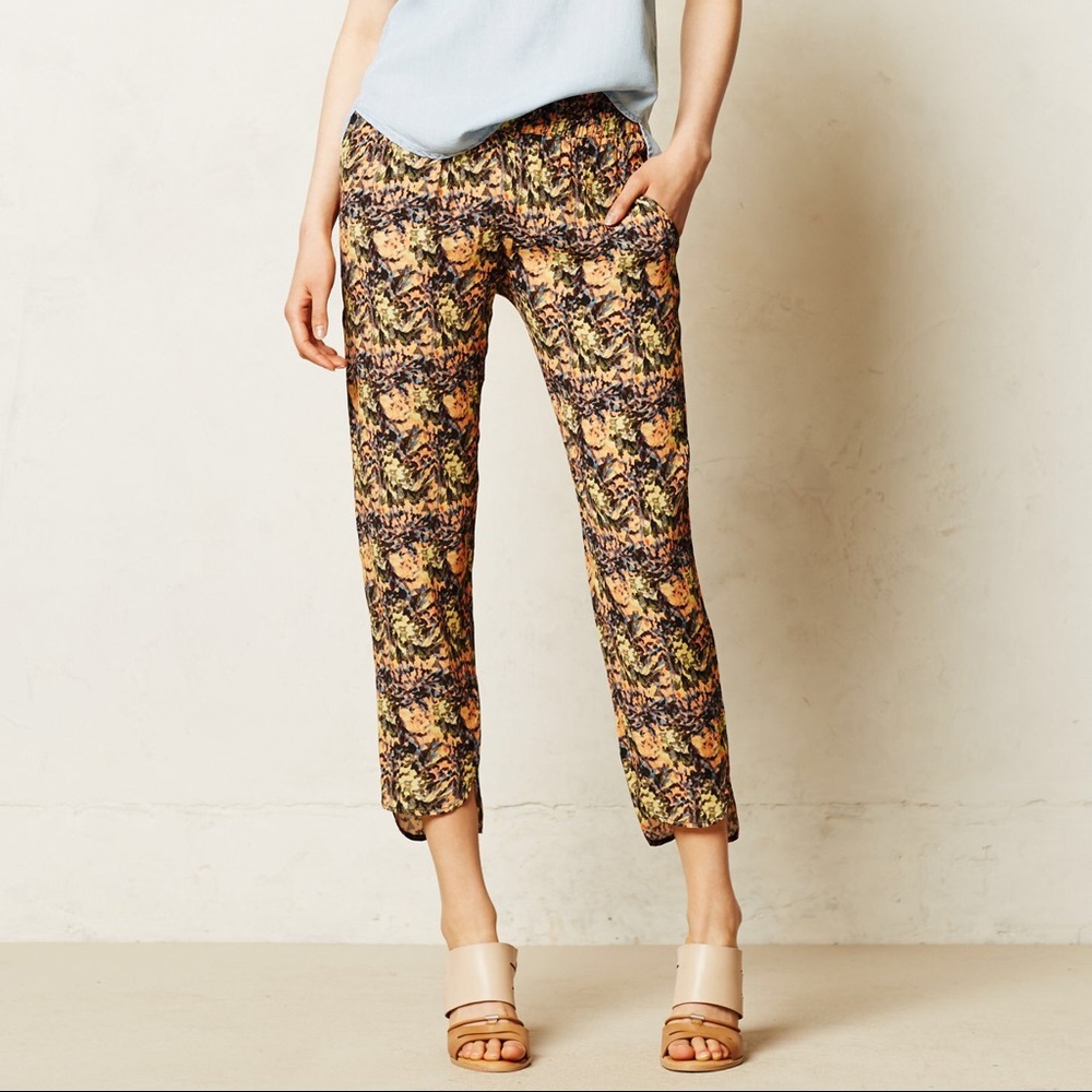 anthropologie tea rose joggers